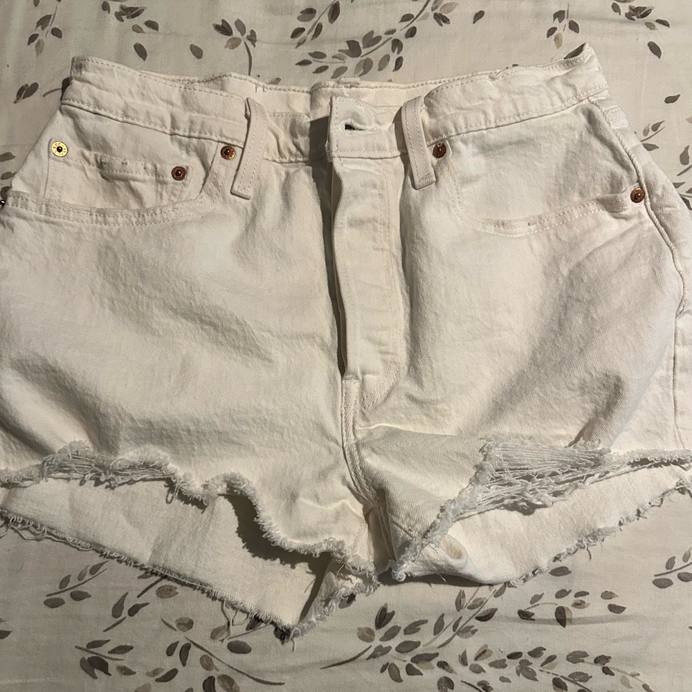 Levi's White Jean Shorts